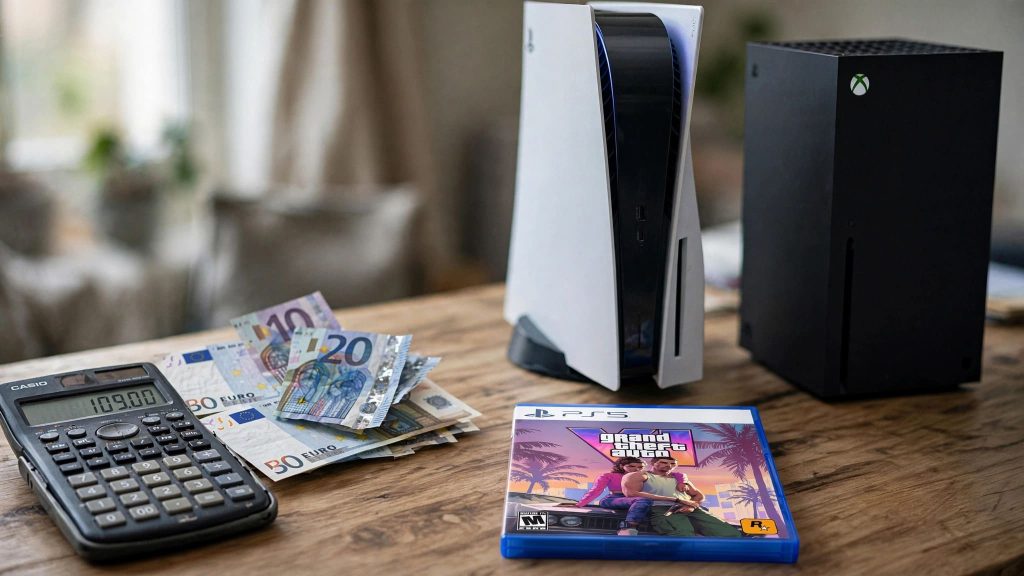 Calcul du budget nécessaire pour acheter GTA 6 avec une PS5 et une Xbox Series X.